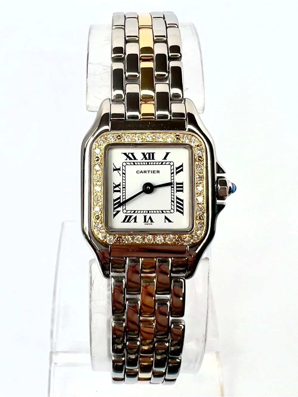 CARTIER PANTHERE Quartz 23mm 1 Row Gold 0.32TCW DIAMOND Watch White Gold